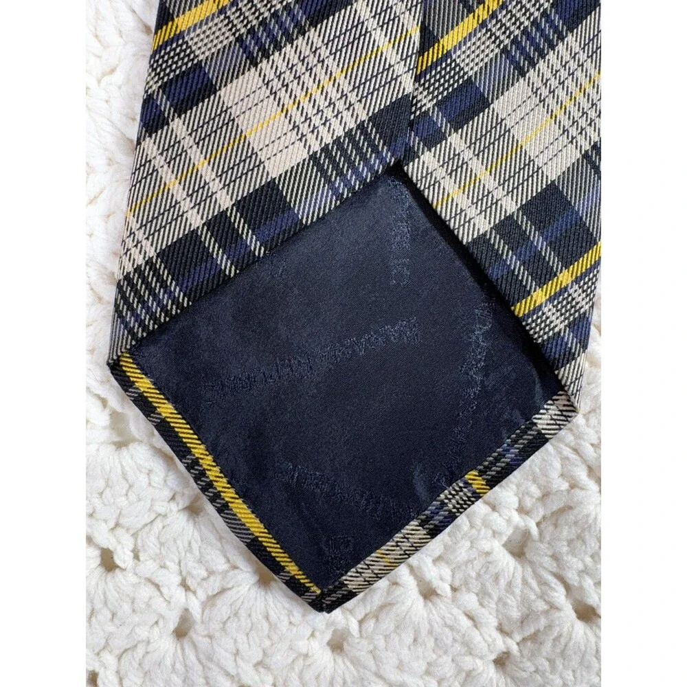 Banana Republic Vintage Men's Silk Tie Plaid Wide 4